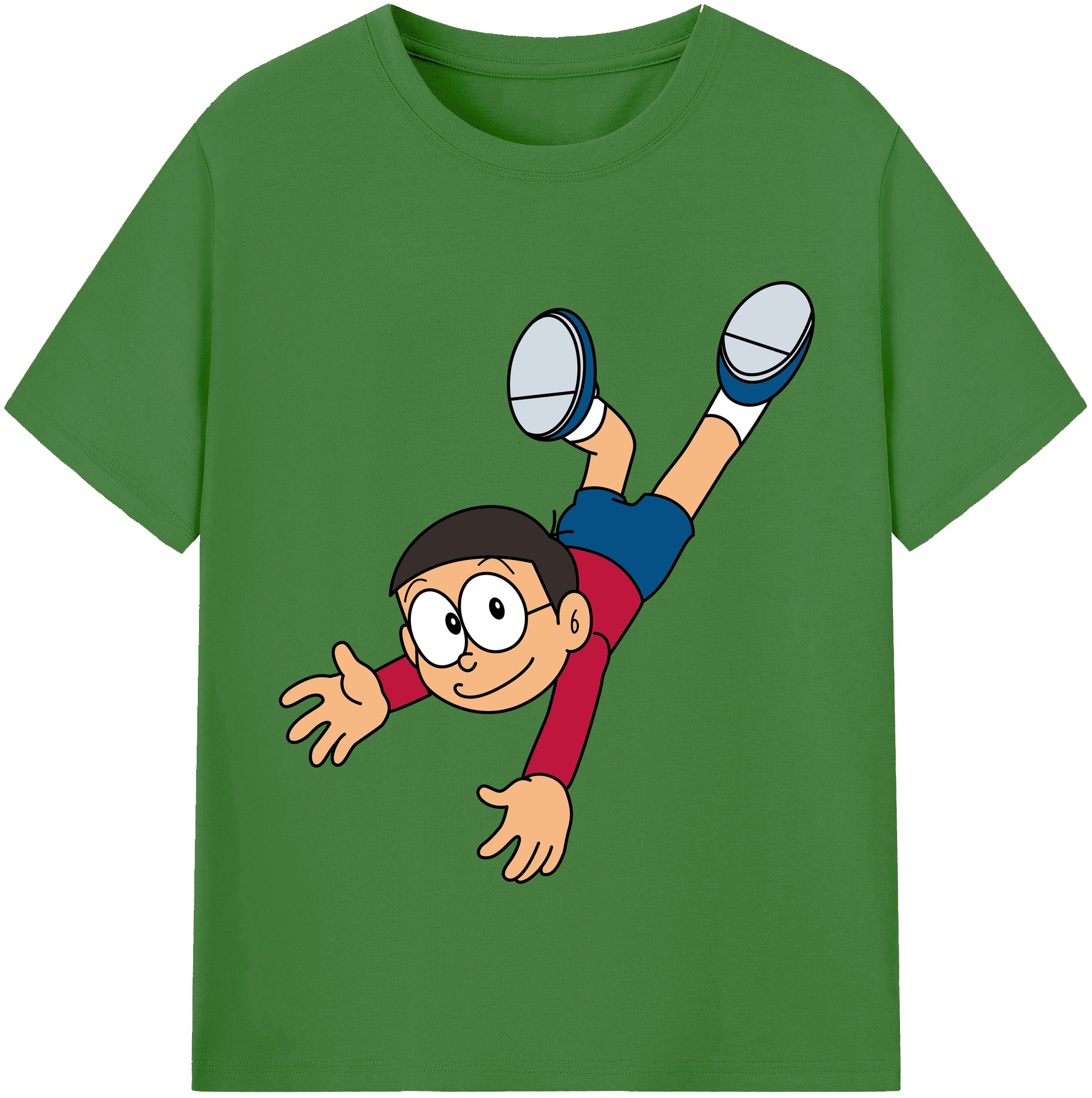 （画像用） ドラえもん 野比 のび太 Doraemon Nobita Nobi レディースカジュアルプリントTシャツ（綿100％）